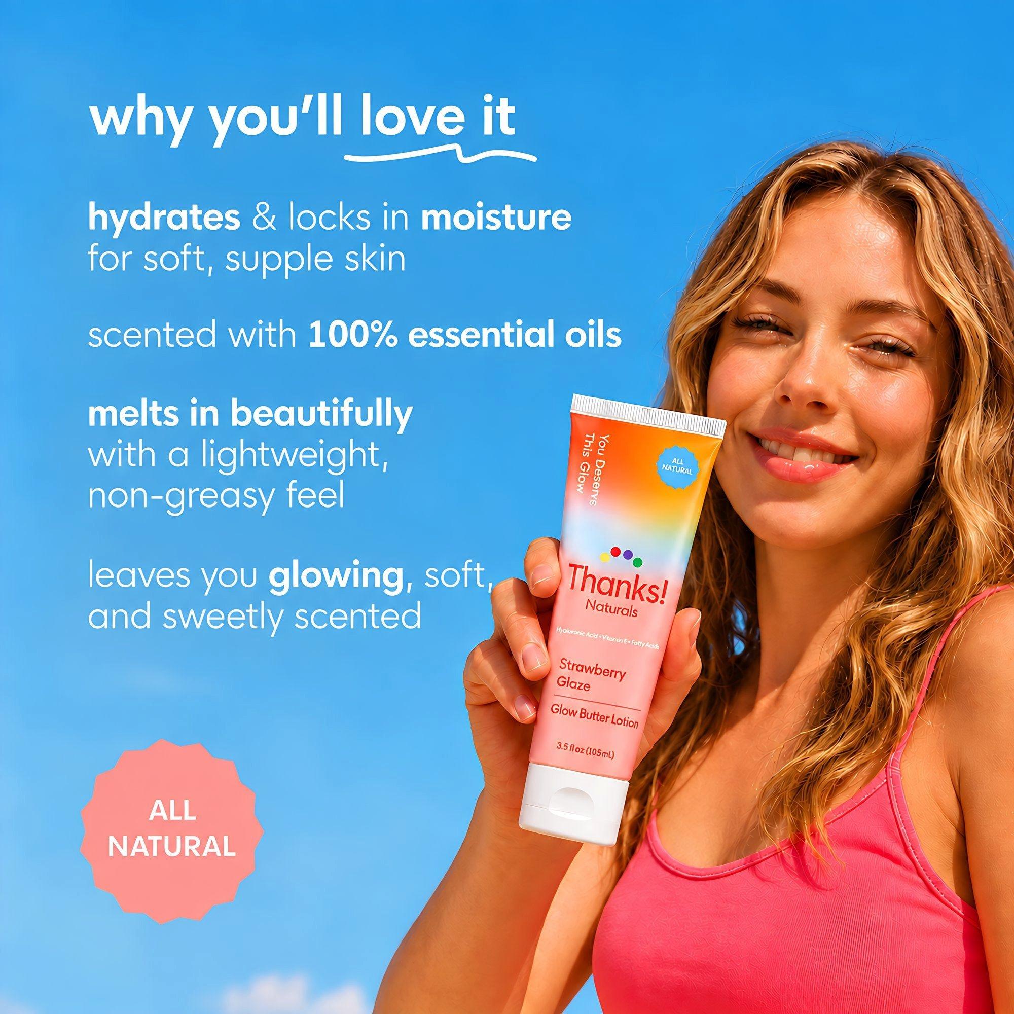 Thanks! Naturals Strawberry Glaze Glow Butter Body Lotion — фото 3