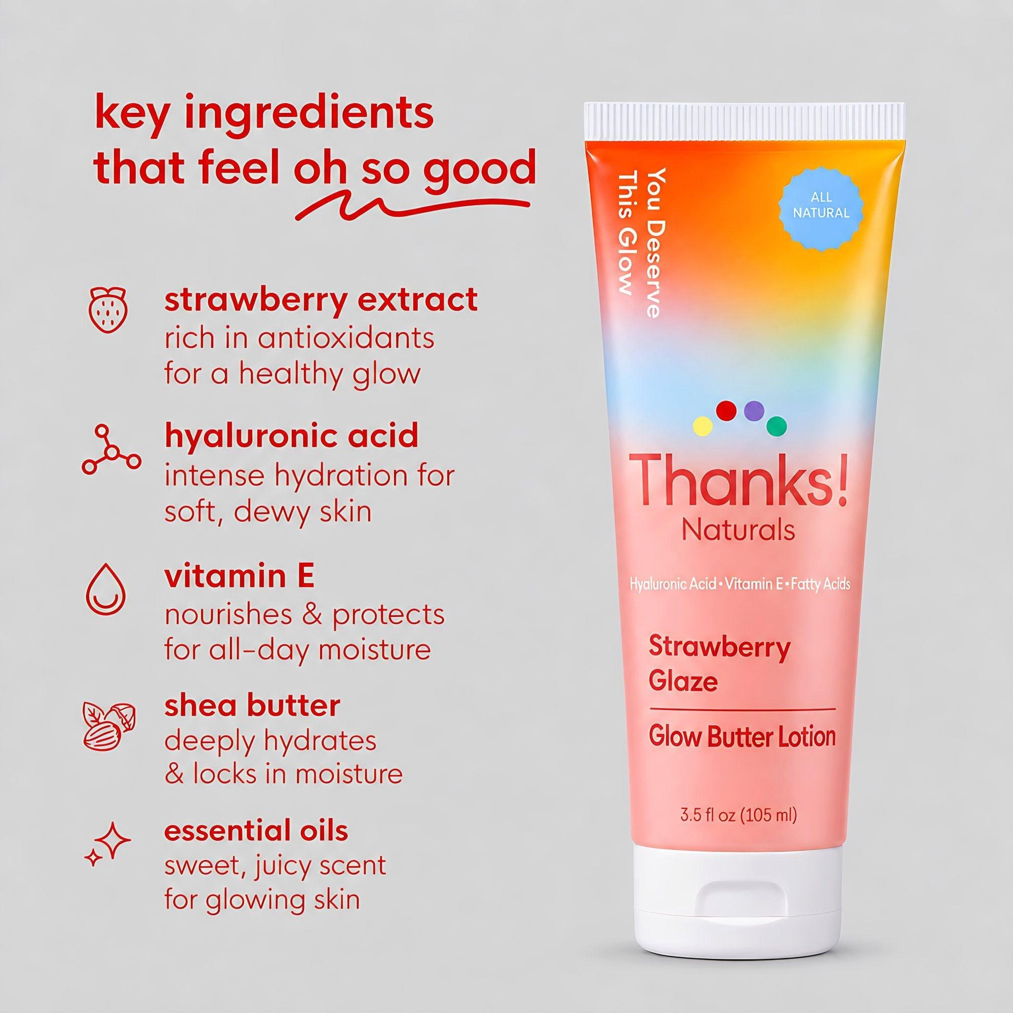 Thanks! Naturals Strawberry Glaze Glow Butter Body Lotion — фото 4