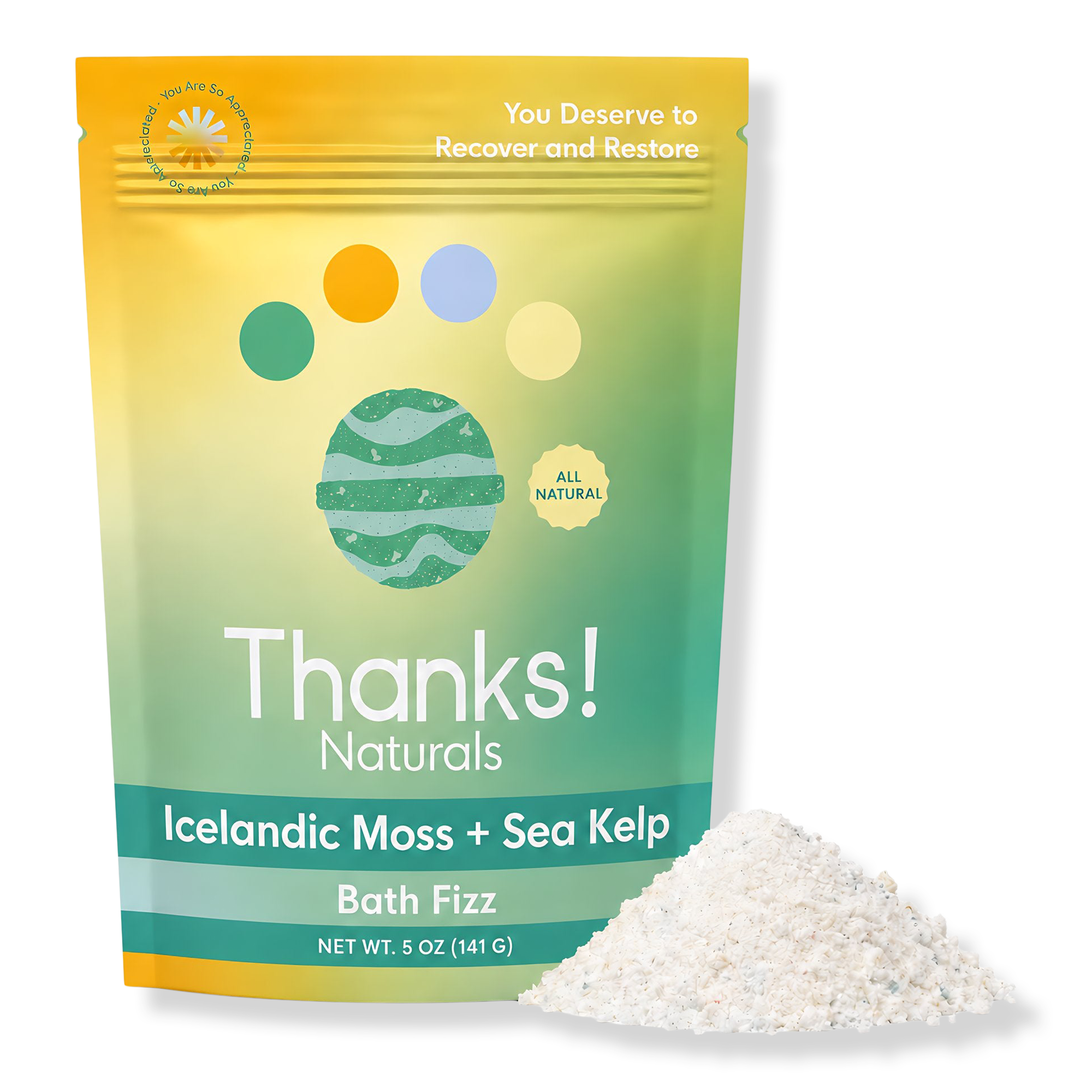 Thanks! Naturals Icelandic Moss + Sea Kelp Bath Fizz — фото 1