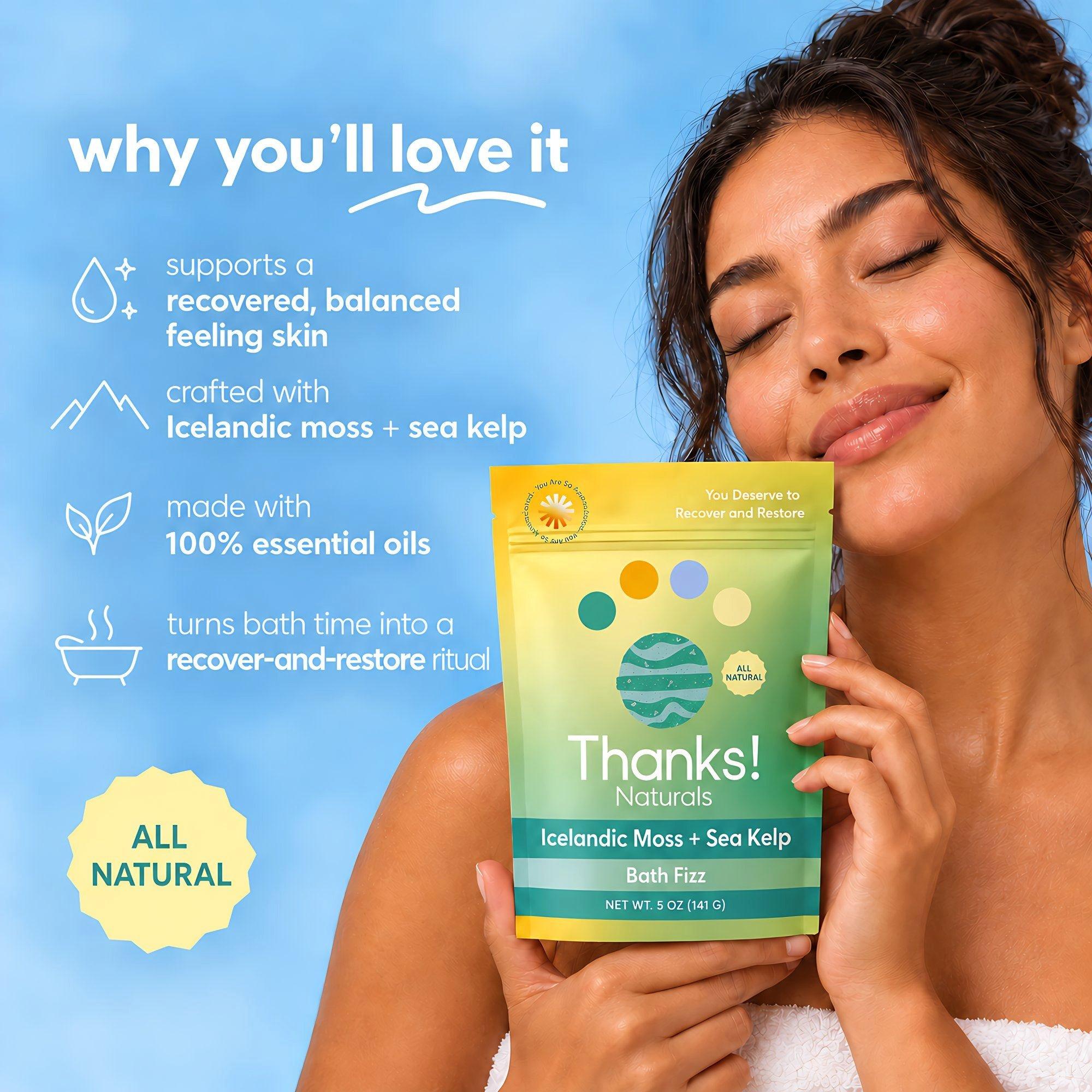 Thanks! Naturals Icelandic Moss + Sea Kelp Bath Fizz — фото 3