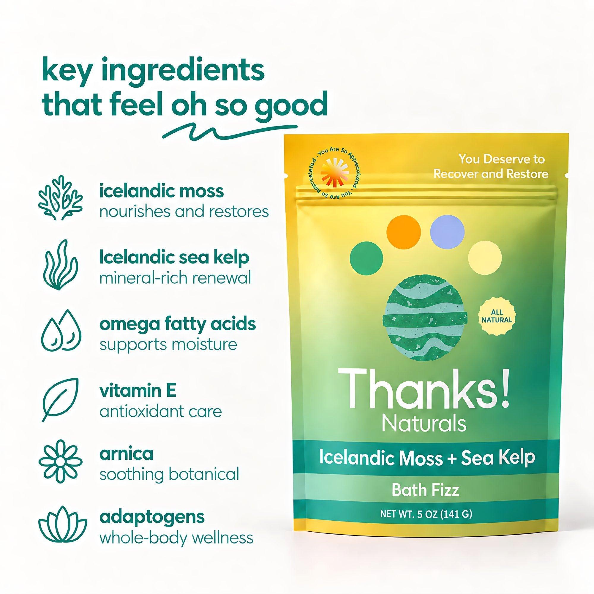 Thanks! Naturals Icelandic Moss + Sea Kelp Bath Fizz — фото 4