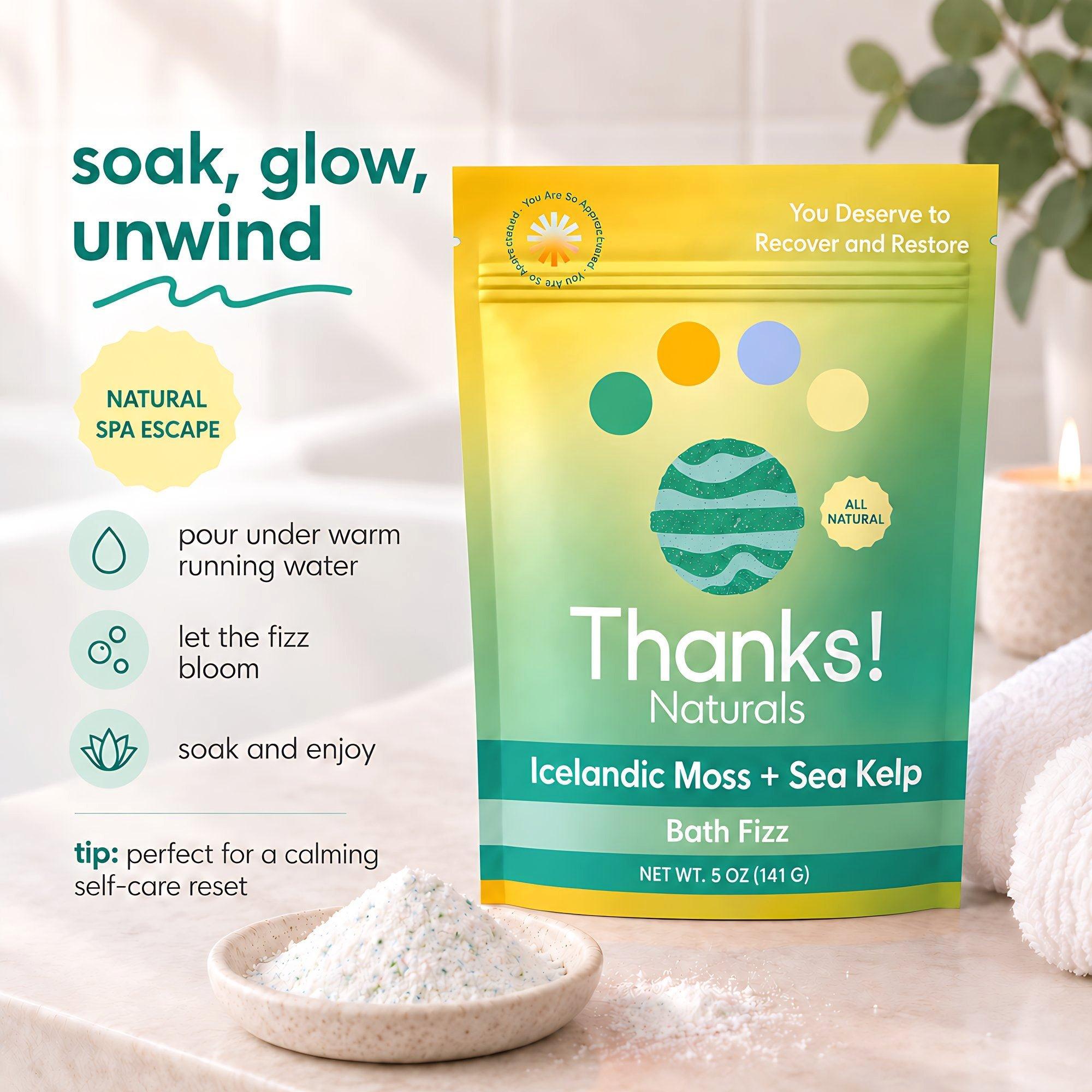 Thanks! Naturals Icelandic Moss + Sea Kelp Bath Fizz — фото 5