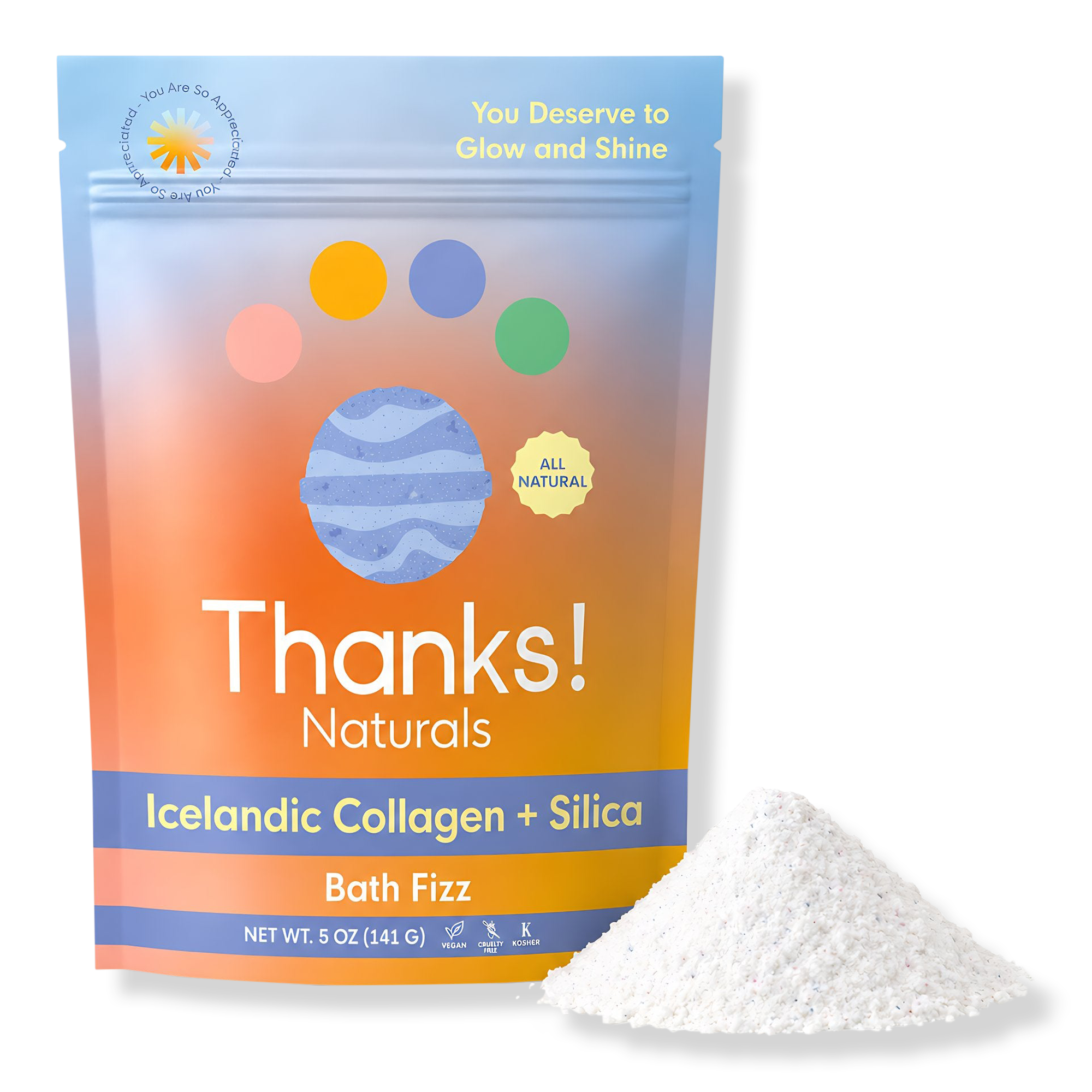 Thanks! Naturals Icelandic Collagen + Silica Bath Fizz — фото 1