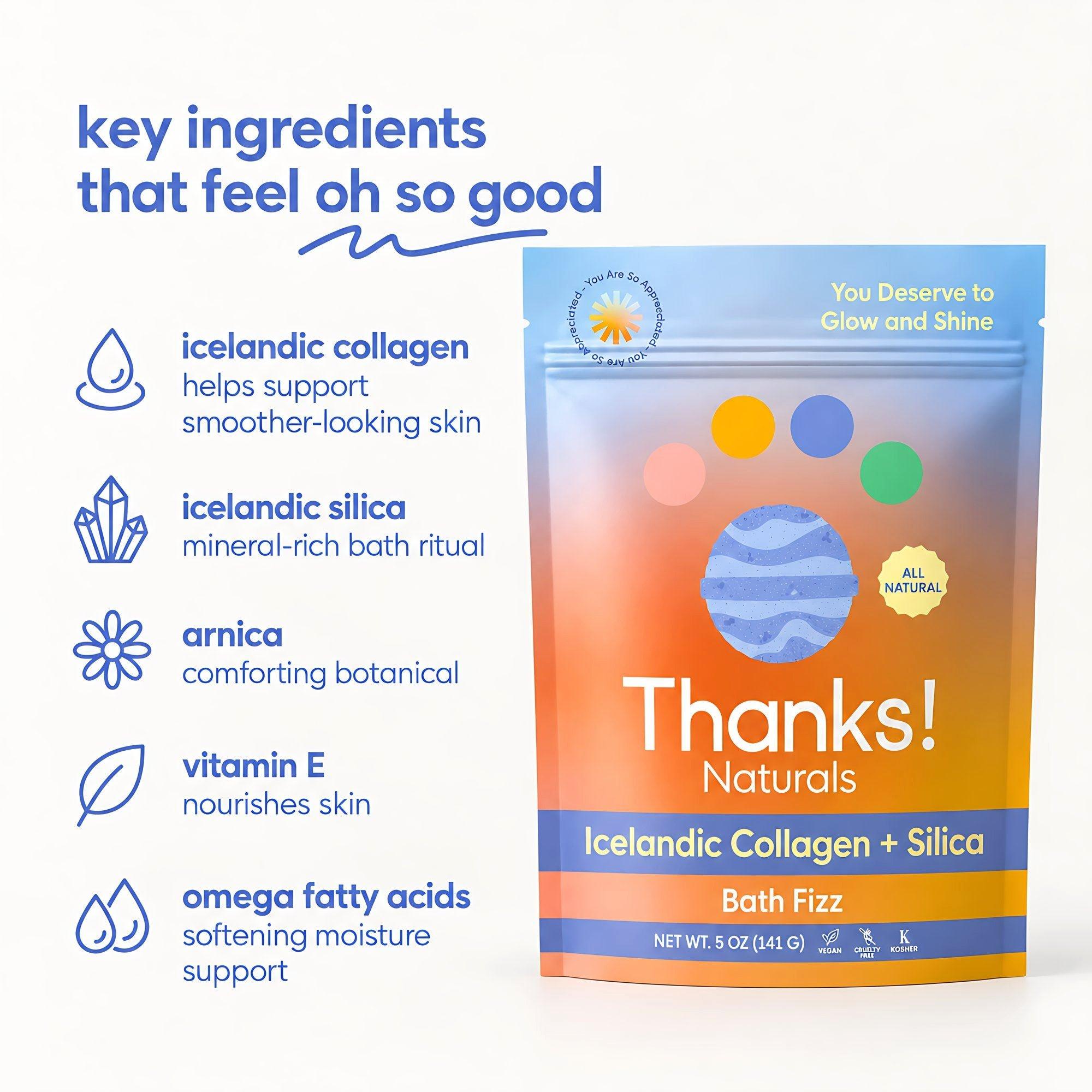 Thanks! Naturals Icelandic Collagen + Silica Bath Fizz — фото 4