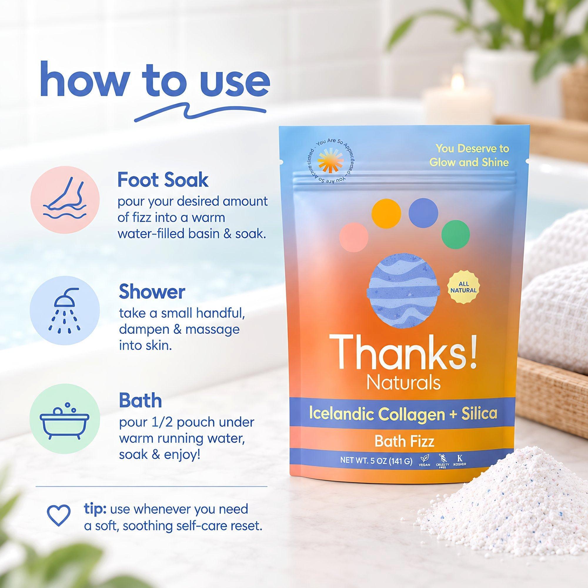 Thanks! Naturals Icelandic Collagen + Silica Bath Fizz — фото 8