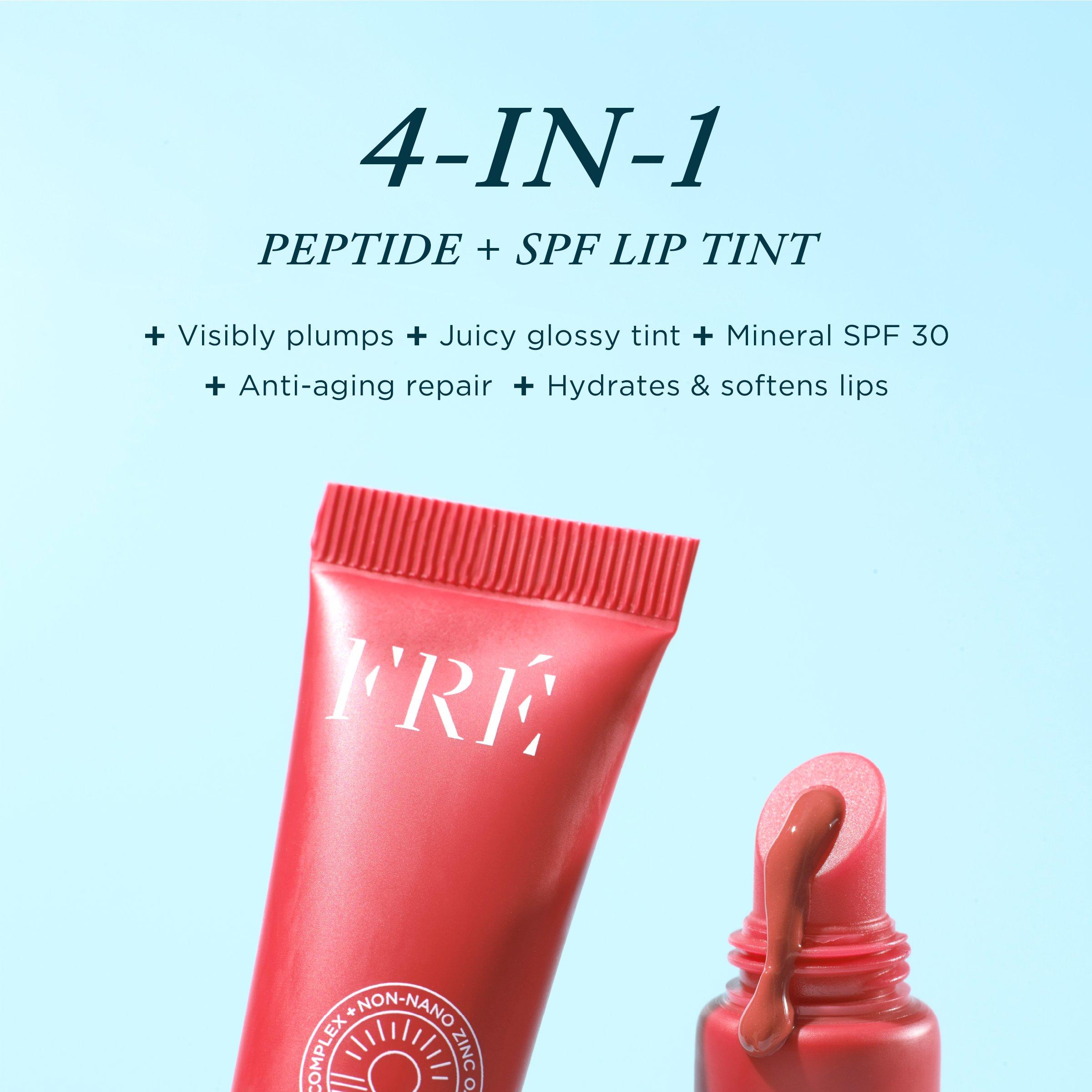 Оттеночный пептидный тинт для губ Fré Skincare Plump Me с минеральным фильтром SPF 30, цвет: Monaco — фото 5