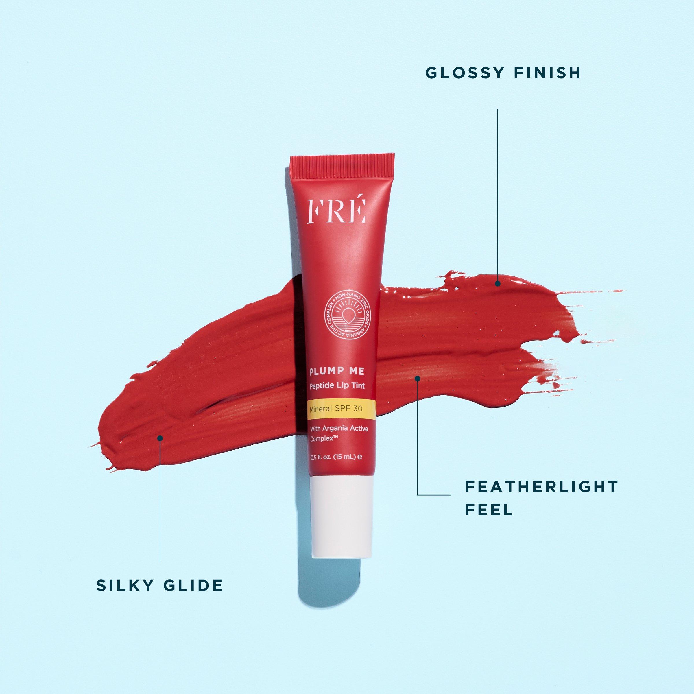 Оттеночный пептидный тинт для губ Fré Skincare Plump Me с минеральным фильтром SPF 30, цвет: Monaco — фото 8