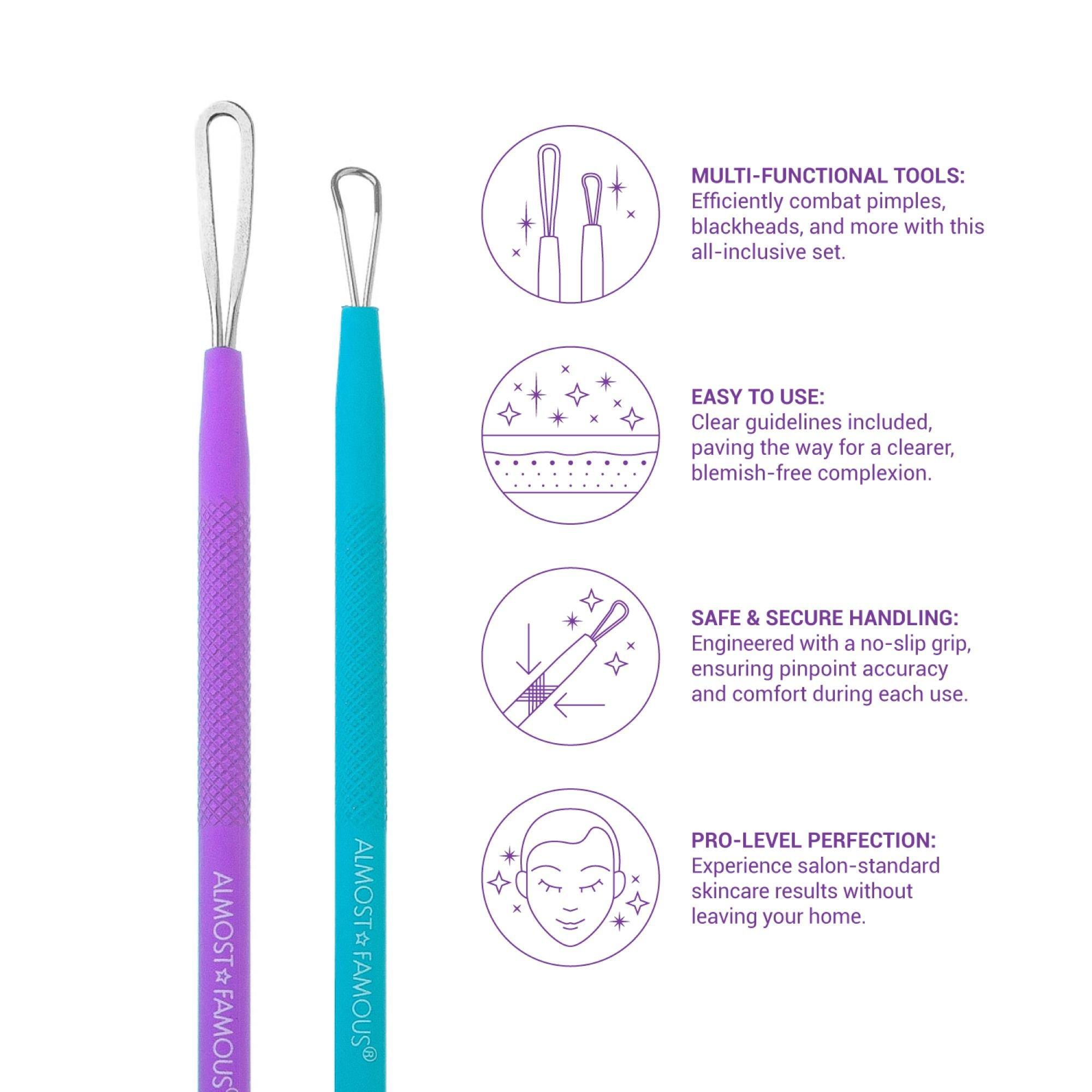 Almost Famous Clear AF Blemish & Blackhead Extractor Tool Set, цвет: Синий — фото 4
