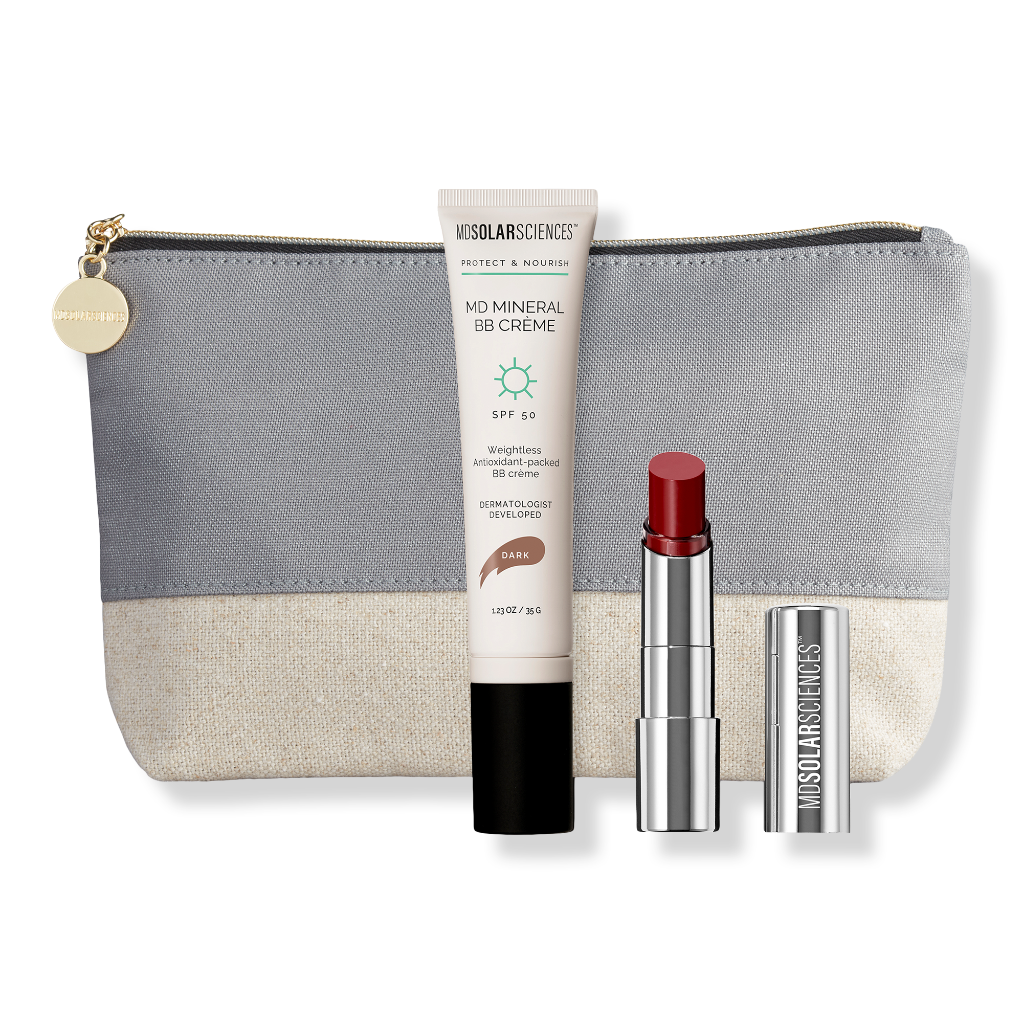 MDSolarSciences Balm Squad - SPF BB Crème & Lip Balm Set with Bag, цвет: Рубиновый — фото 1