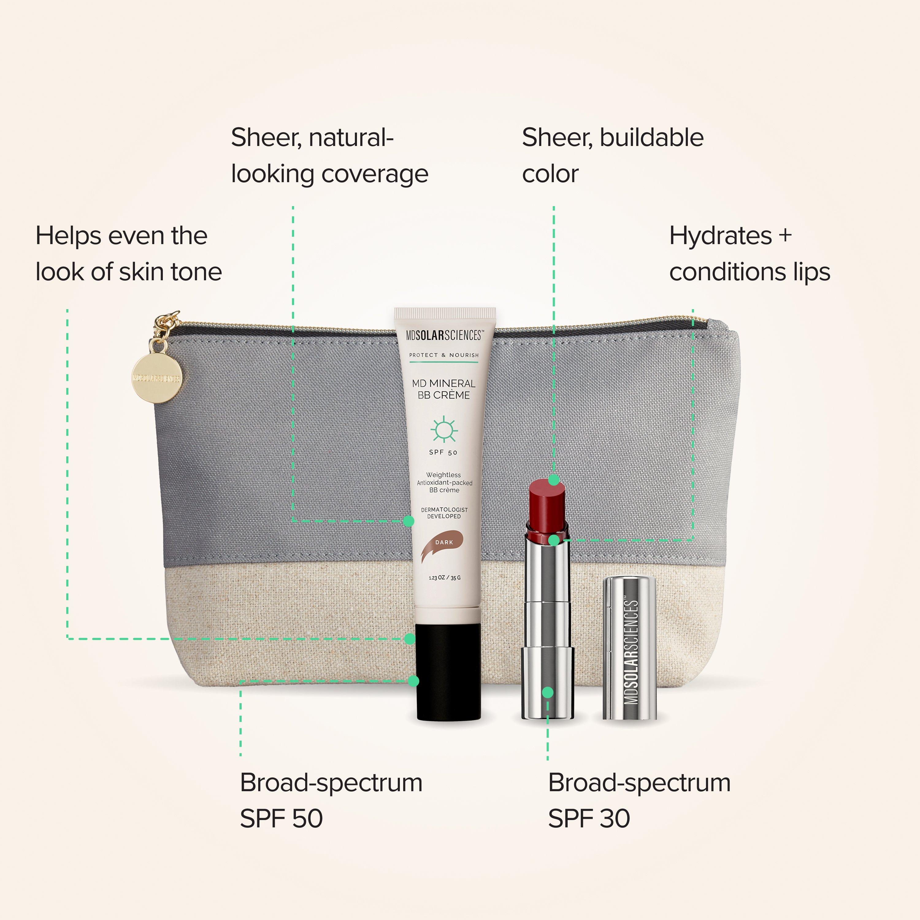 MDSolarSciences Balm Squad - SPF BB Crème & Lip Balm Set with Bag, цвет: Рубиновый — фото 3