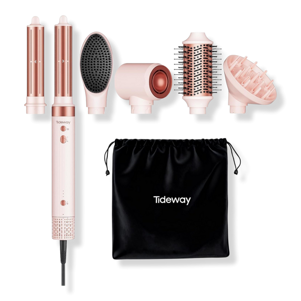 Tideway ProWaver 6-in-1 Ionic Hot Air Styler & Hair Dryer Brush - Pink #1