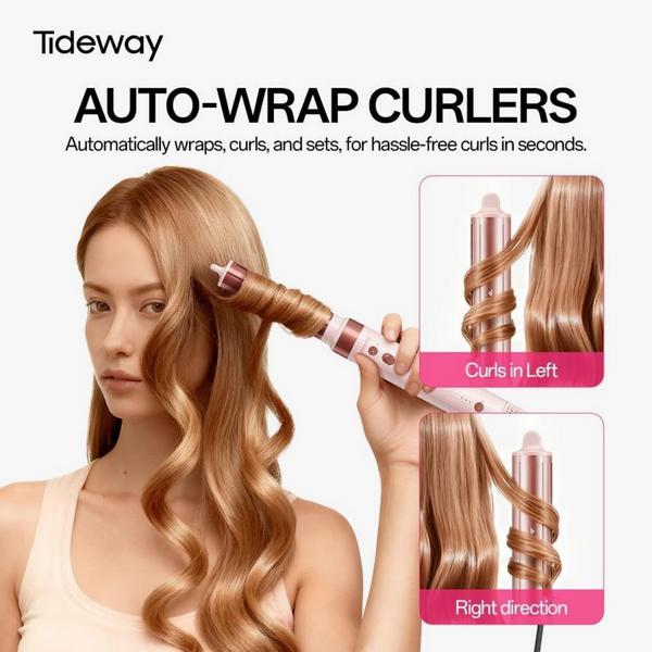 Tideway ProWaver 6-in-1 Ionic Hot Air Styler & Hair Dryer Brush - Pink #3
