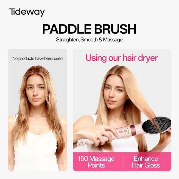 Tideway ProWaver 6-in-1 Ionic Hot Air Styler & Hair Dryer Brush - Pink #5