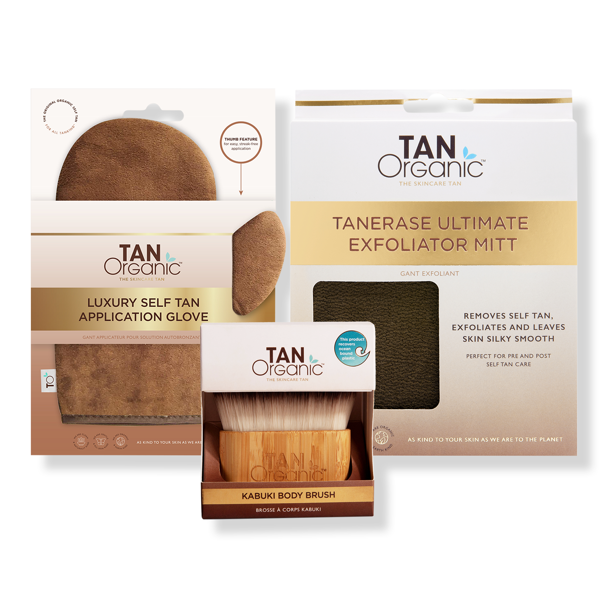 TanOrganic Kabuki Brush + Luxury Glove + Taneraser Mitt