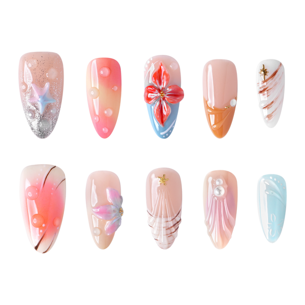 3H Nails Maui - Medium Almond Press-On Nails #2