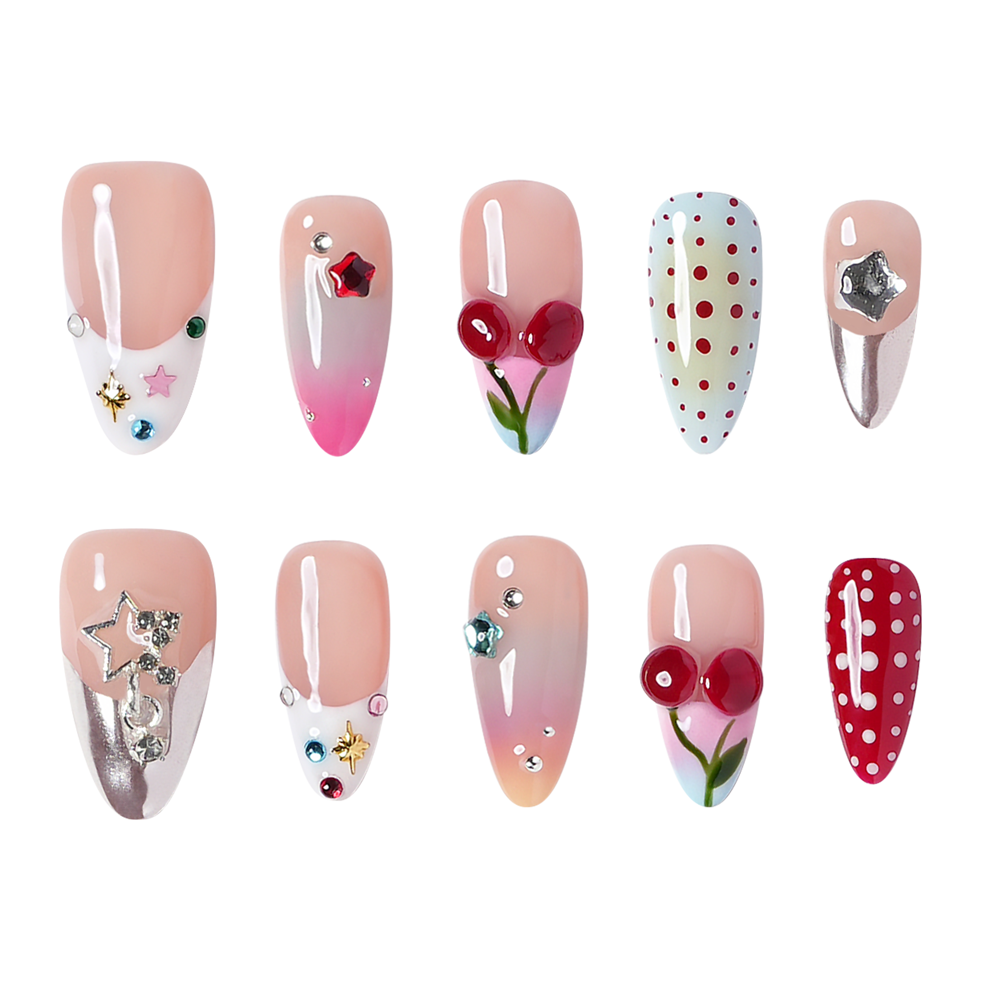 3H Nails NYC - Medium Almond Press-On Nails — фото 2