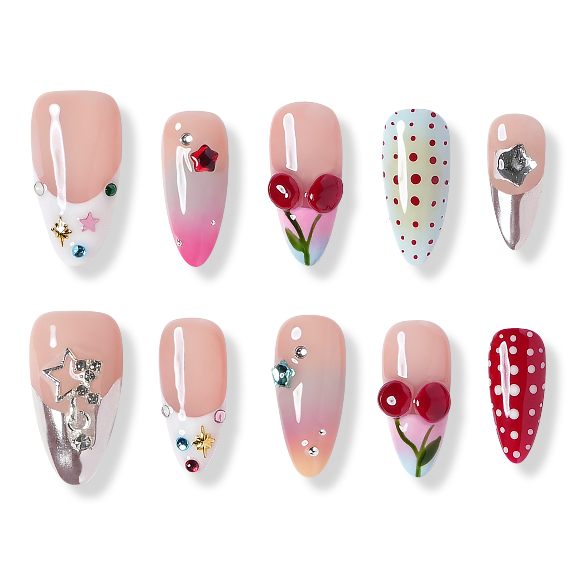 3H Nails NYC - Medium Almond Press-On Nails #1
