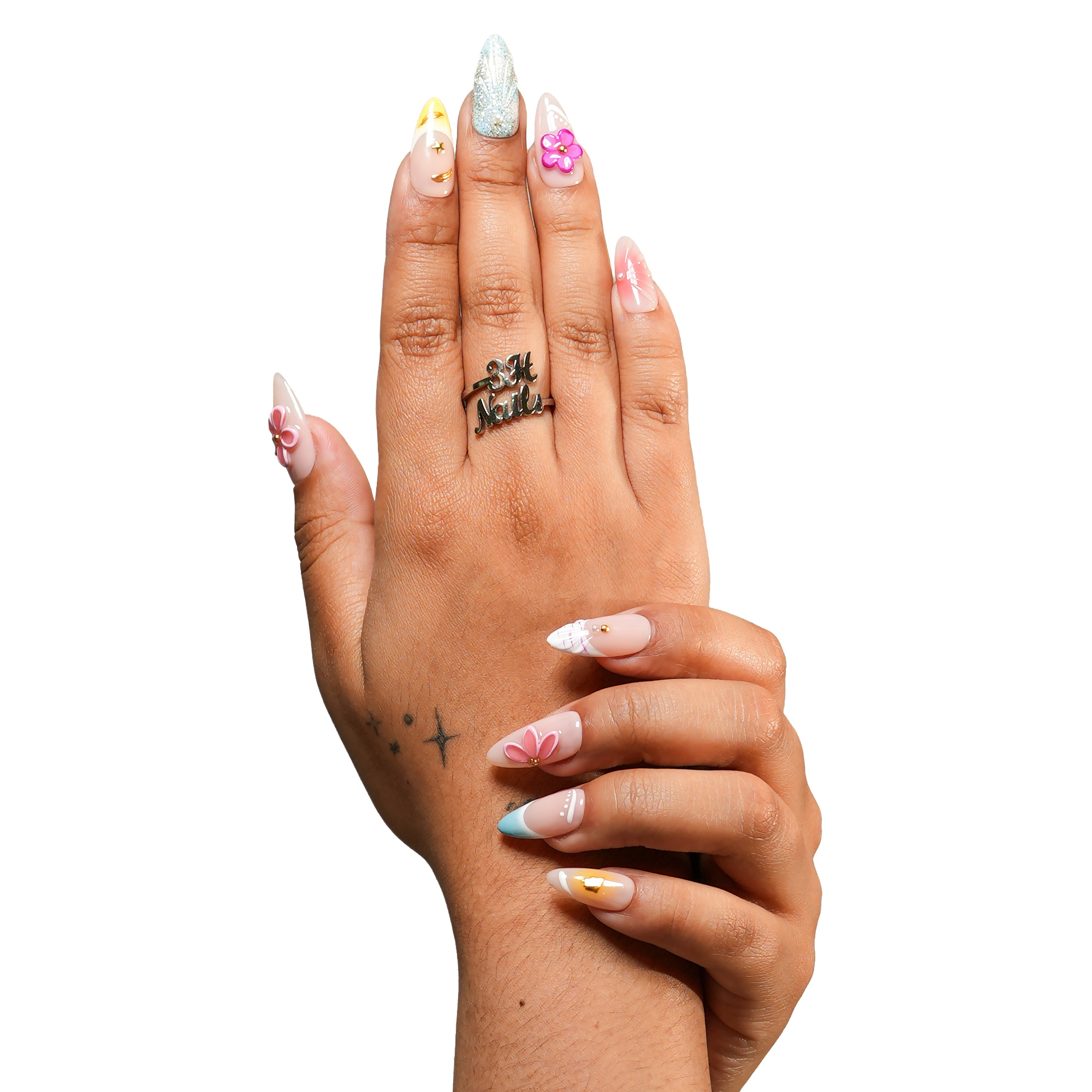 3H Nails Miami - Medium Almond Press-On Nails — фото 4