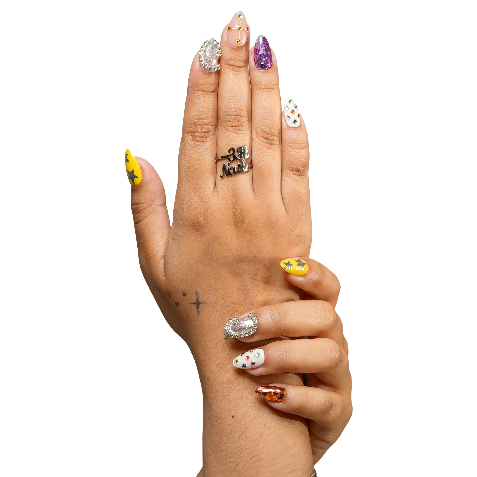 3H Nails New Orleans - Medium Almond Press-On Nails — фото 4