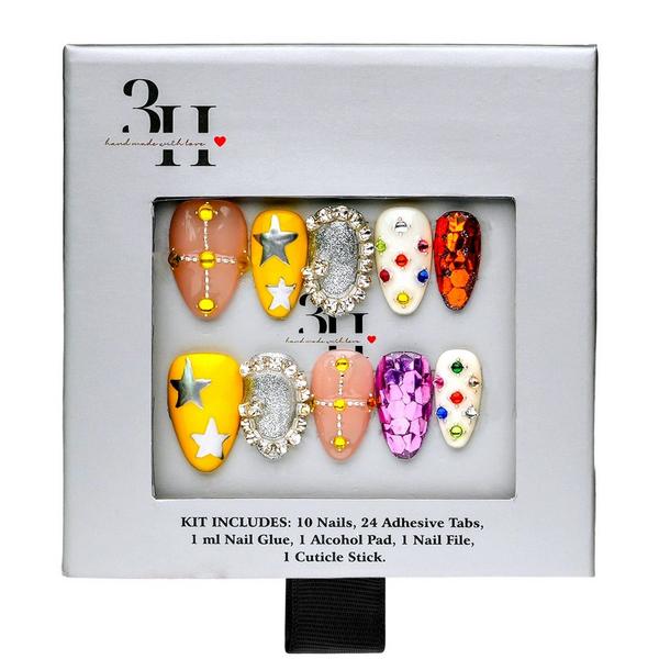 3H Nails New Orleans - Medium Almond Press-On Nails #4
