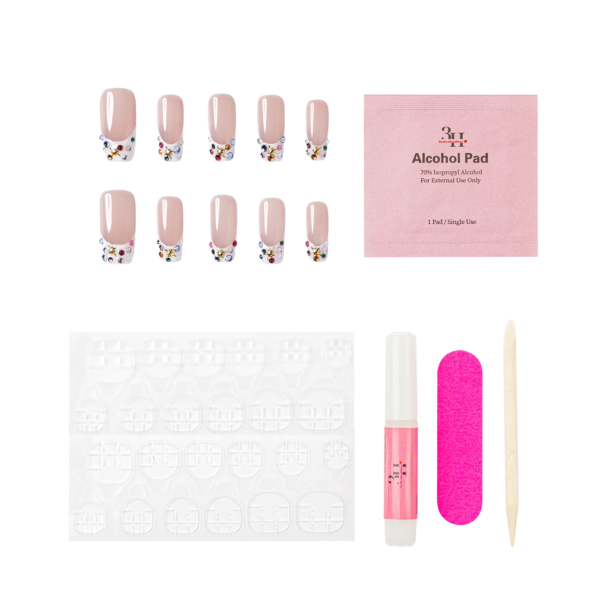 3H Nails Las Vegas - Medium Square Press-On Nails — фото 5