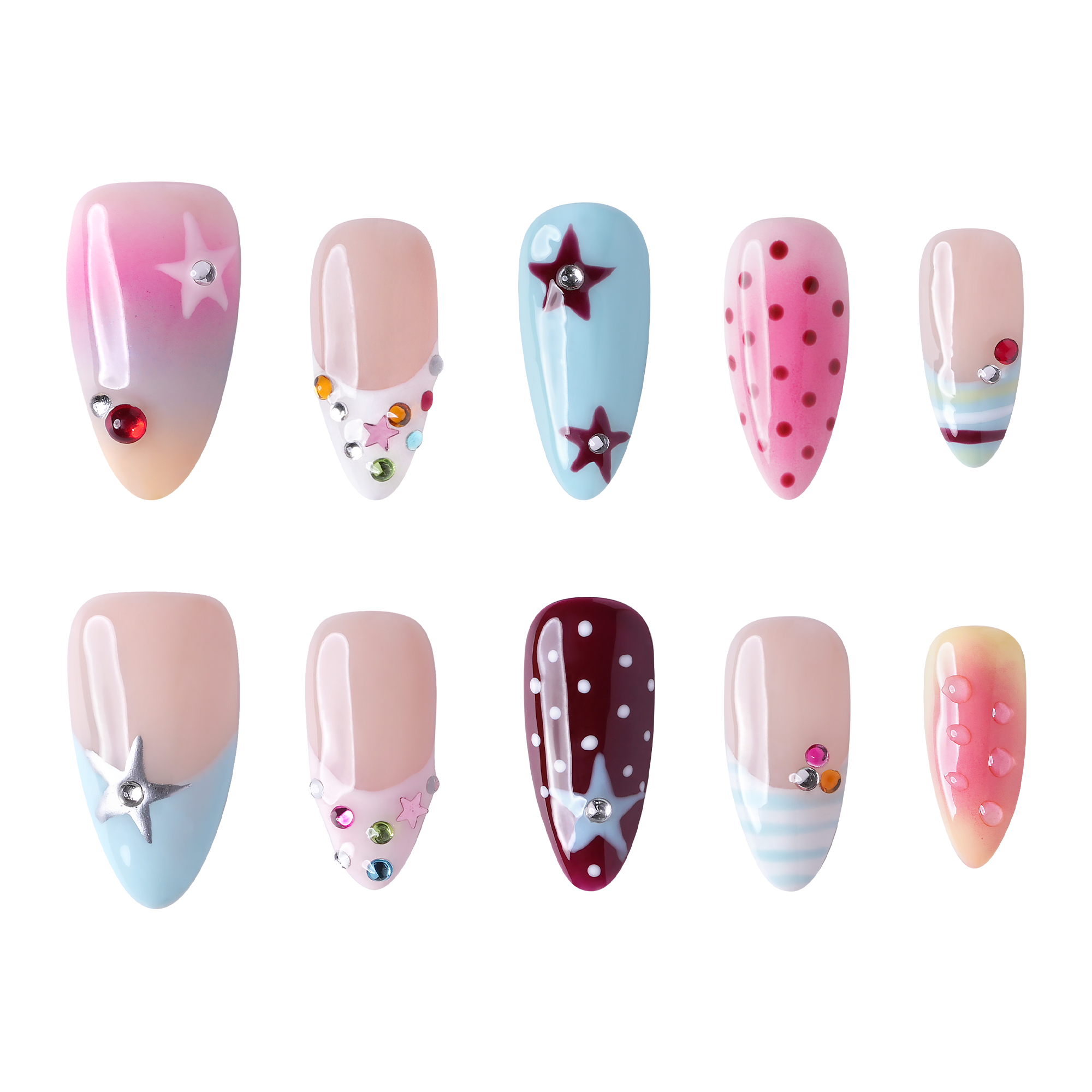 3H Nails LA - Medium Almond Press-On Nails — фото 2