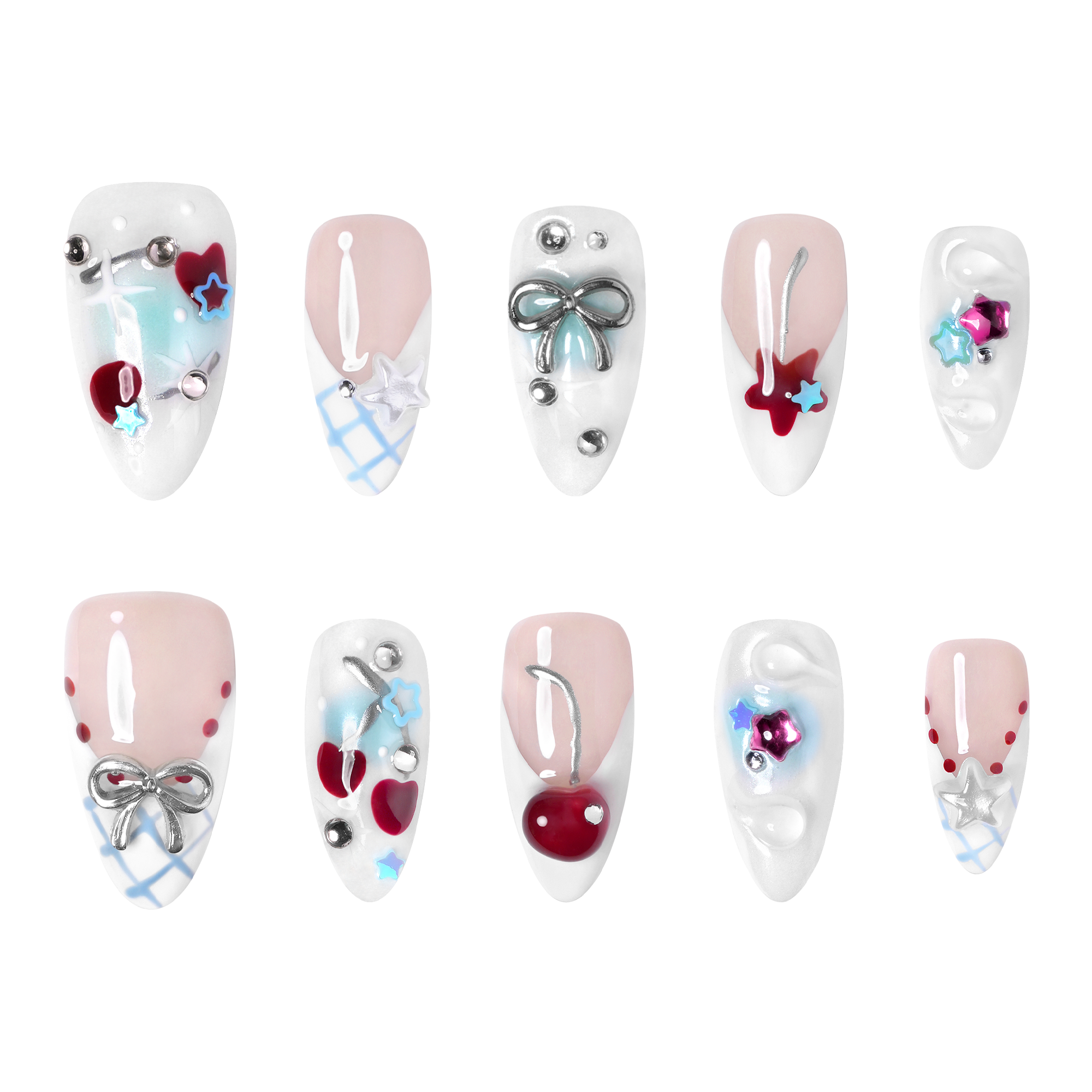 3H Nails Chicago - Medium Almond Press-On Nails — фото 3