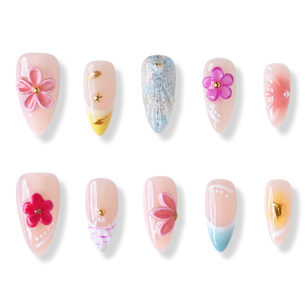 3H Nails Miami - Medium Almond Press-On Nails #1