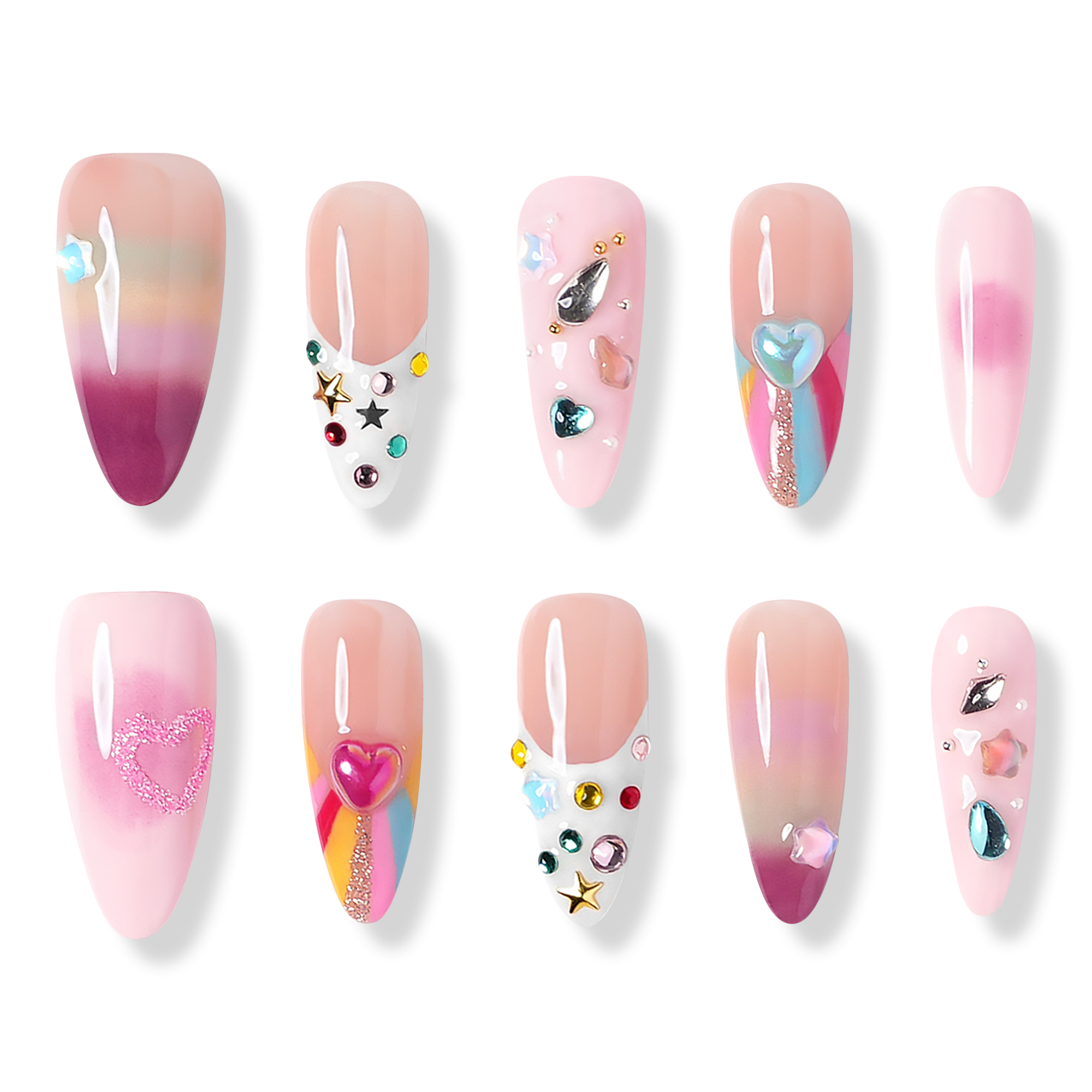3H Nails San Francisco - Medium Almond Press-On Nails #1