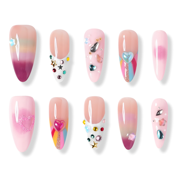 3H Nails San Francisco - Medium Almond Press-On Nails #1