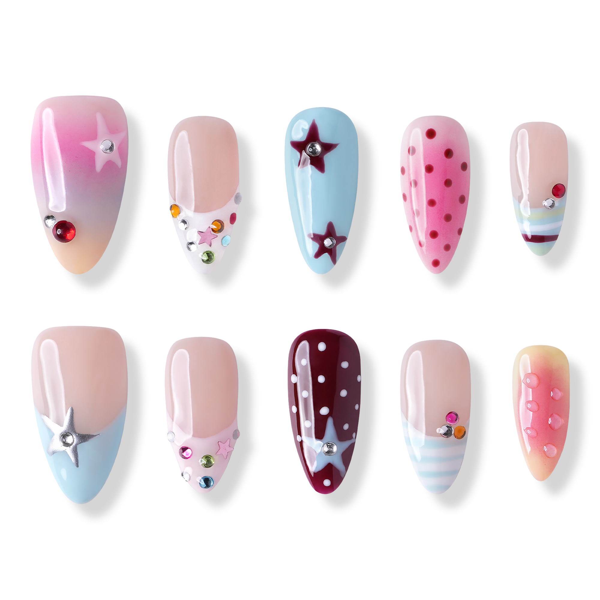 3H Nails LA - Medium Almond Press-On Nails #1