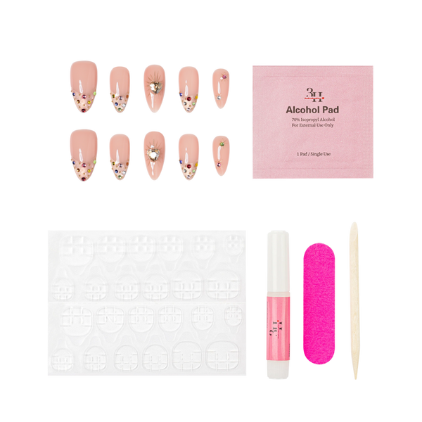 3H Nails Boston - Medium Almond Press-On Nails #2