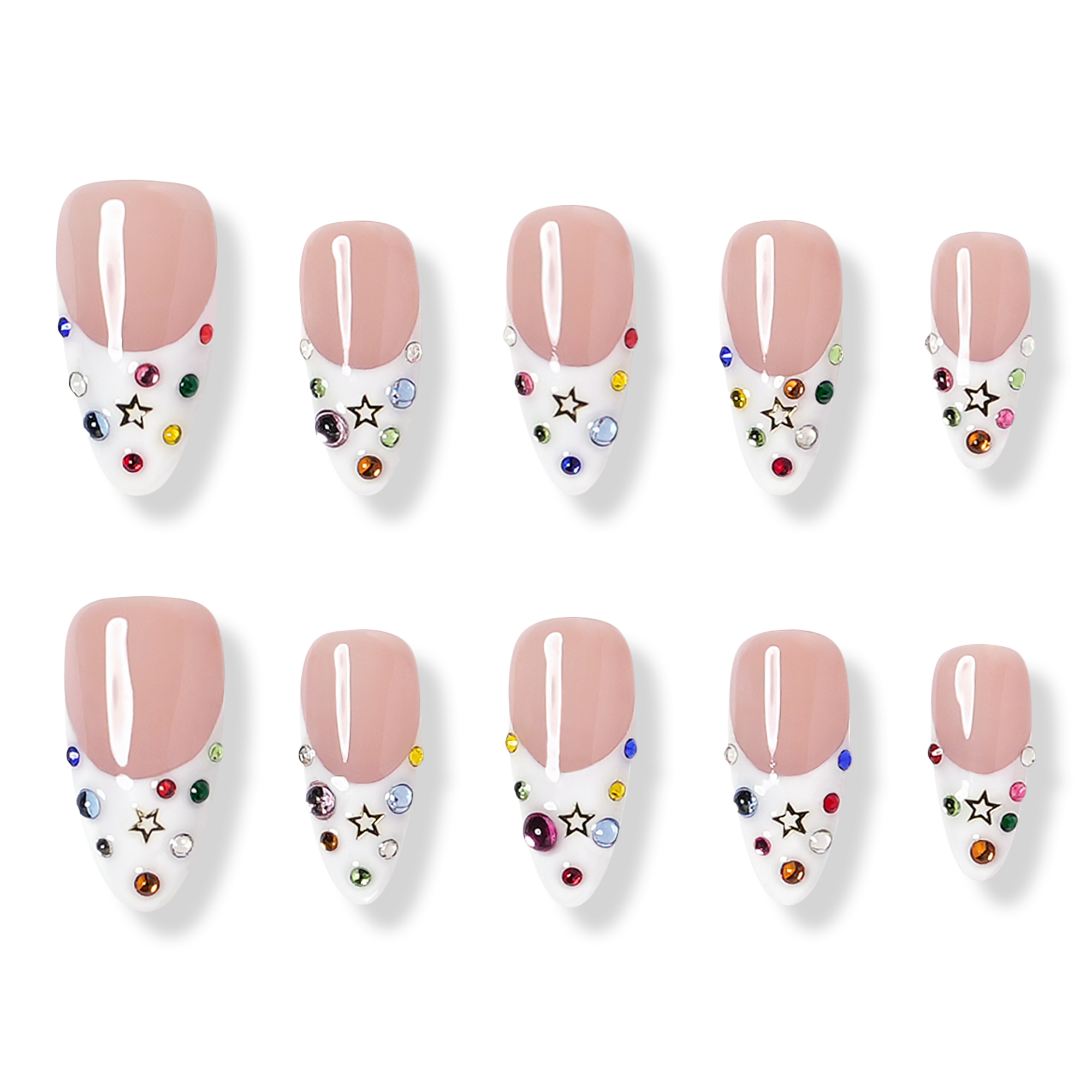 3H Nails Dallas - Medium Almond Press-On Nails #1