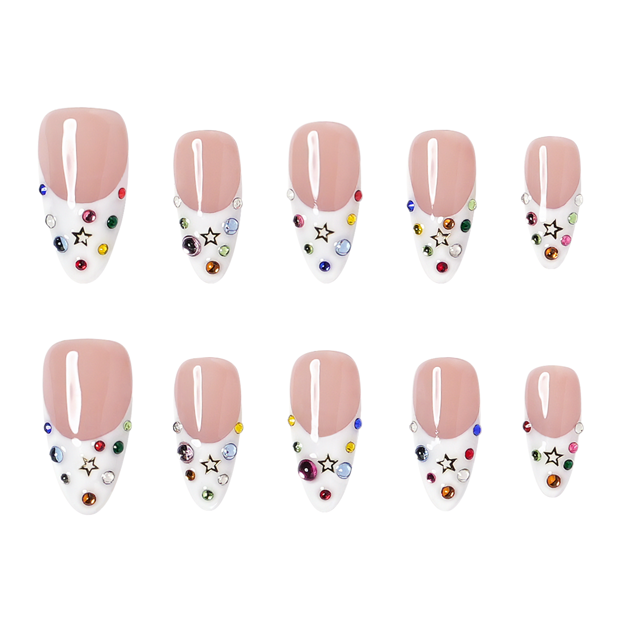 3H Nails Dallas - Medium Almond Press-On Nails — фото 2