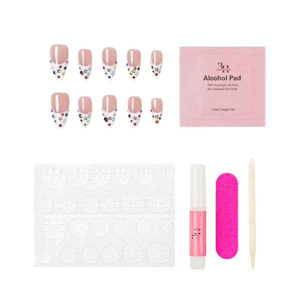 3H Nails Dallas - Medium Almond Press-On Nails #5