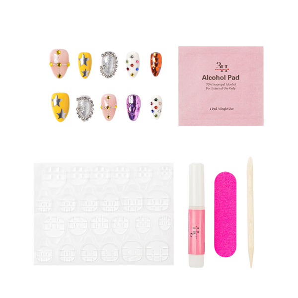 3H Nails New Orleans - Medium Almond Press-On Nails #5