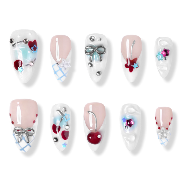 3H Nails Chicago - Medium Almond Press-On Nails #1