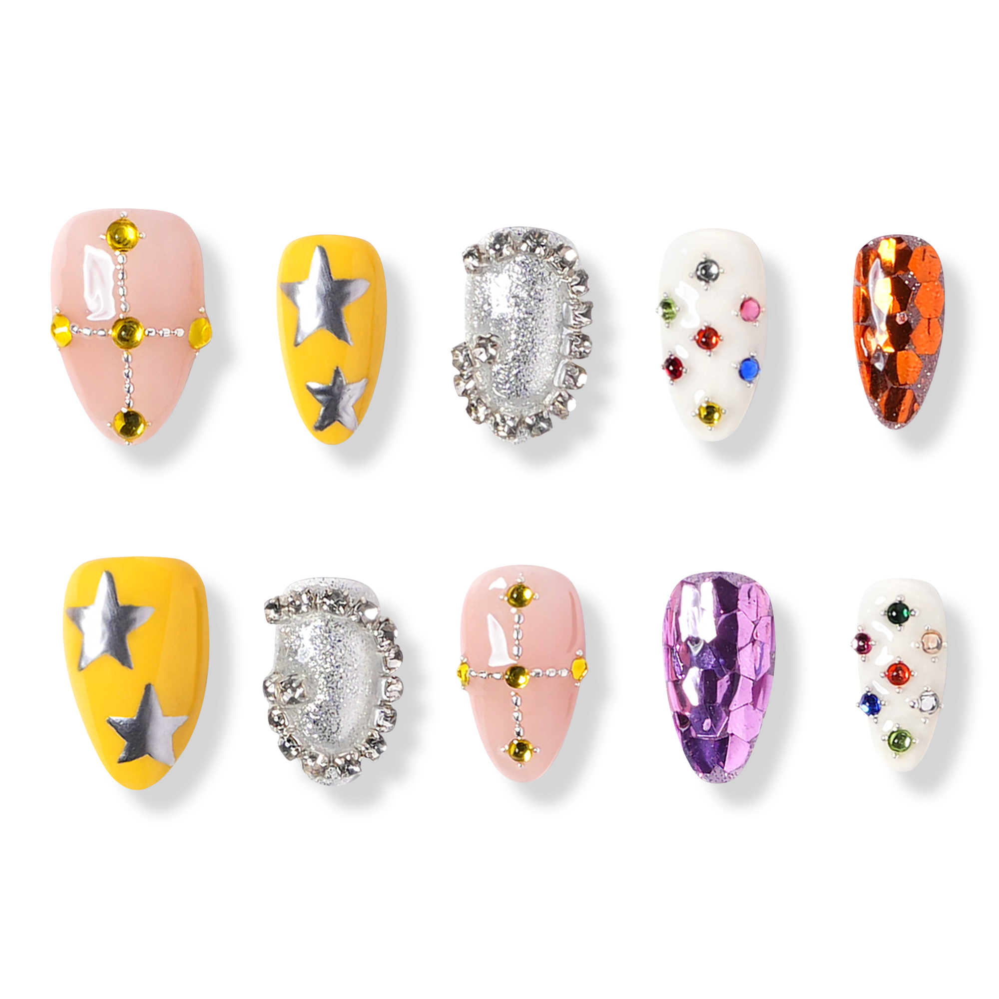 3H Nails New Orleans - Medium Almond Press-On Nails #1