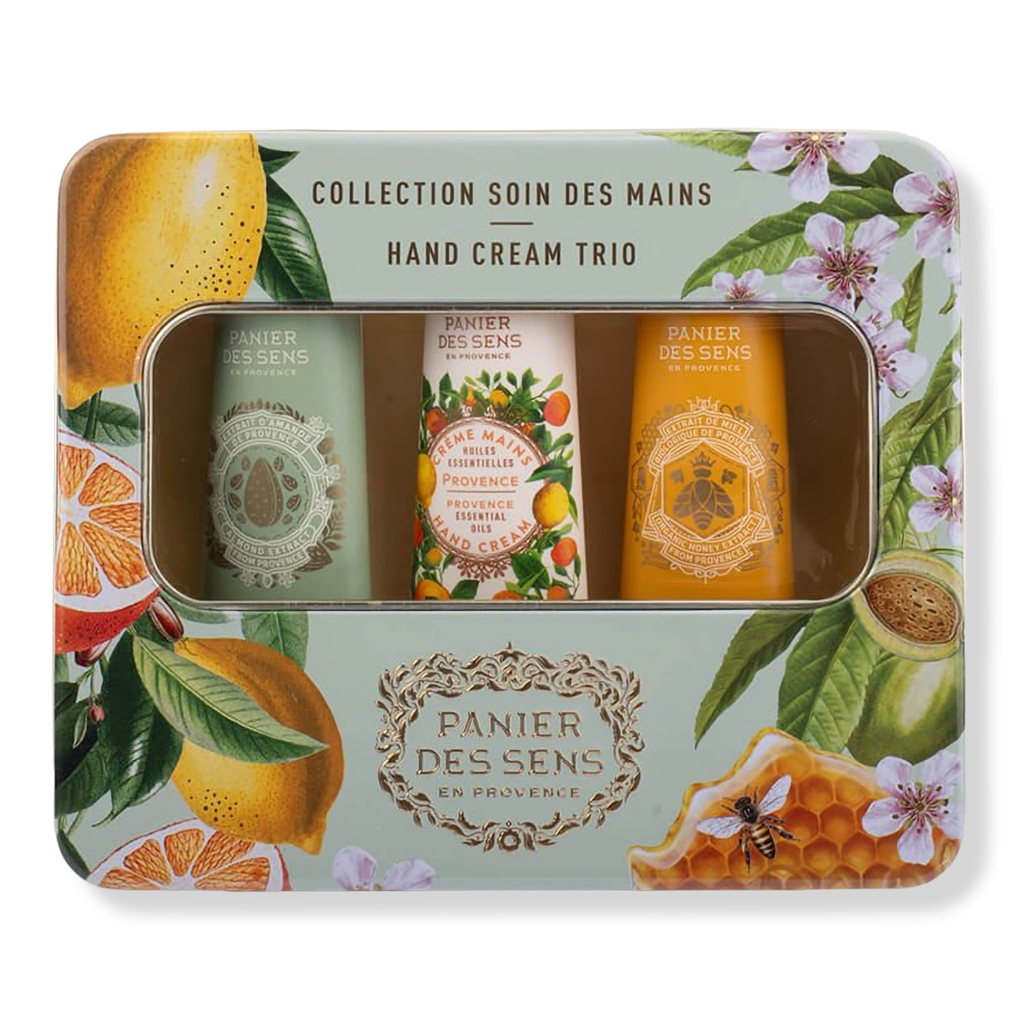 Panier Des Sens Honey, Almond, and Provence Hand Cream Set in a Tin Box #1