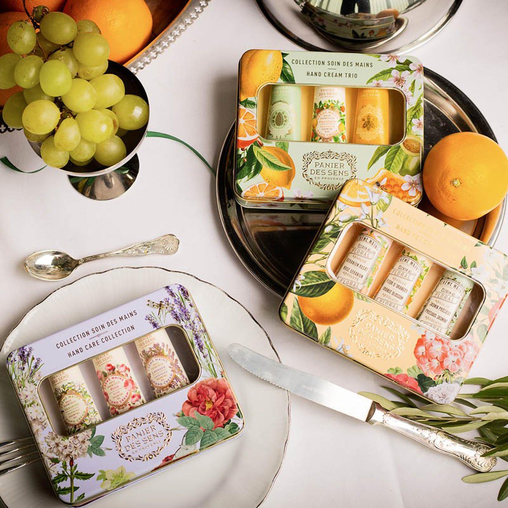 Panier Des Sens Honey, Almond, and Provence Hand Cream Set in a Tin Box — фото 5
