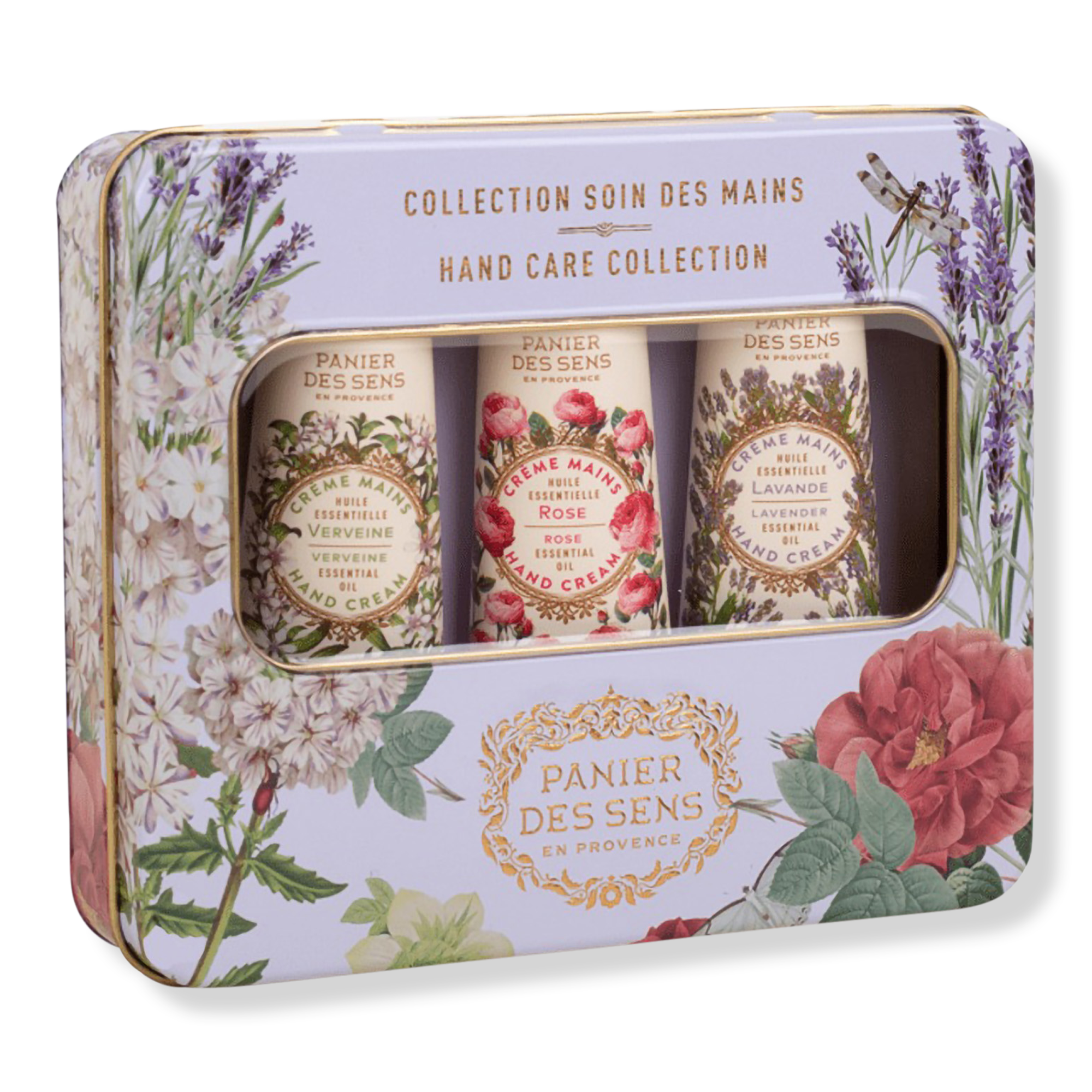 Panier Des Sens Lavender, Rose, and Verbena Hand Cream Set in a Tin Box #1