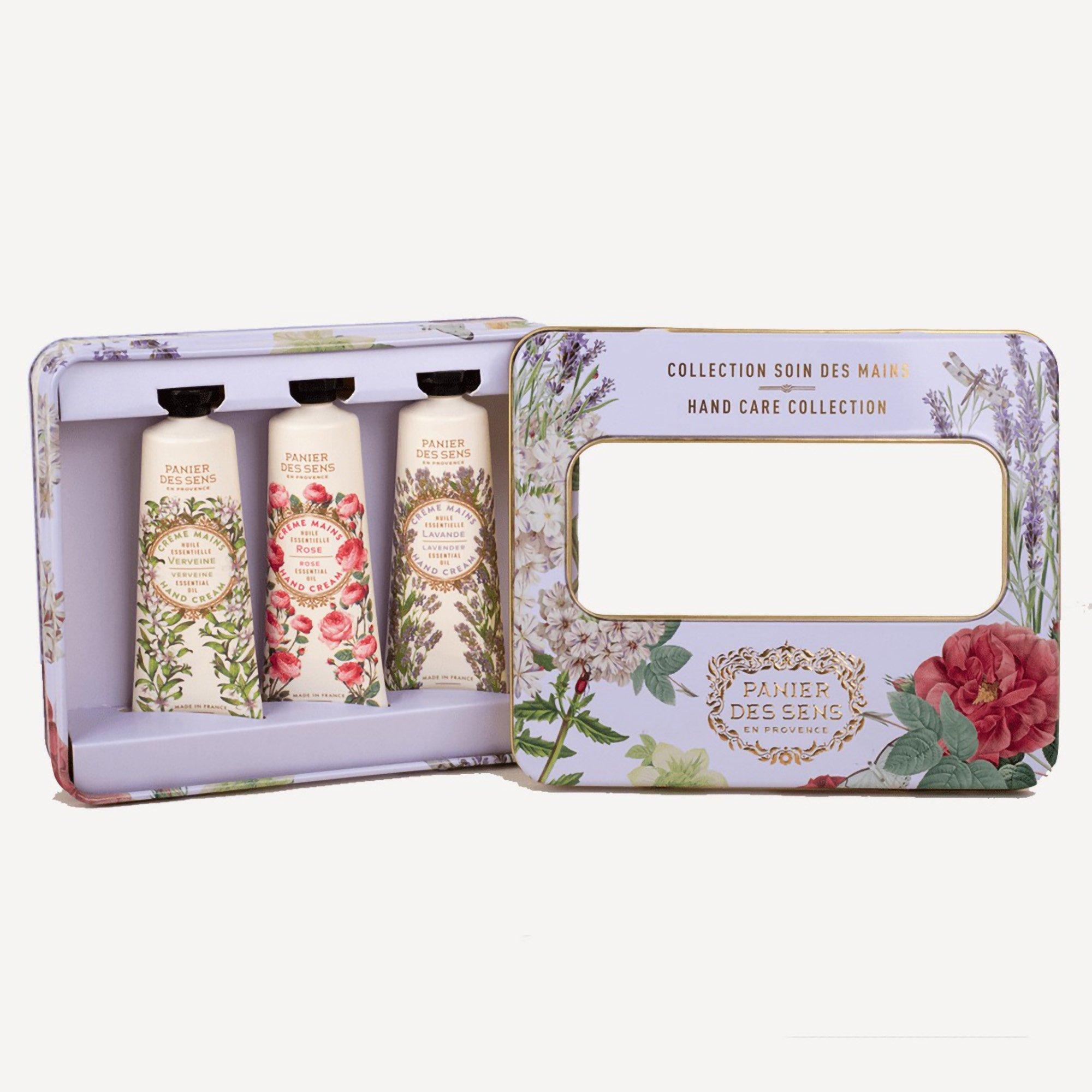 Panier Des Sens Lavender, Rose, and Verbena Hand Cream Set in a Tin Box — фото 2