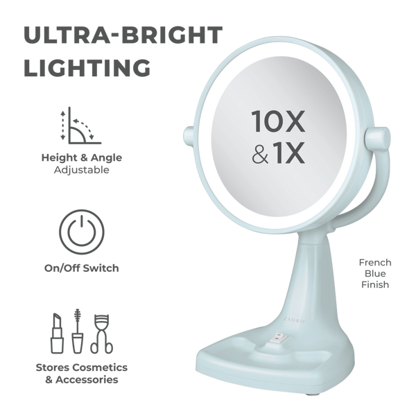 Zadro Max Bright Lighted Makeup Mirror with 10X/1X, Storage Tray #4