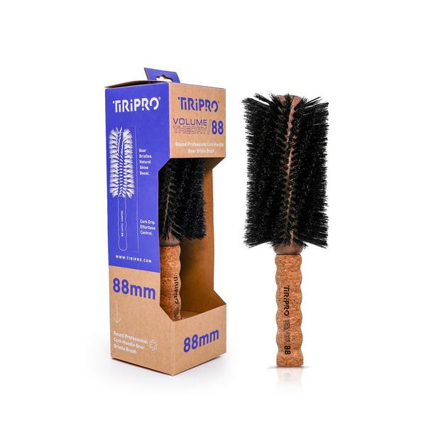 Tiri Pro Volume Theory Professional Cork Handle Boar Bristle Round Brush #2