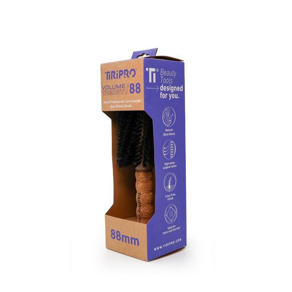 Tiri Pro Volume Theory Professional Cork Handle Boar Bristle Round Brush #3