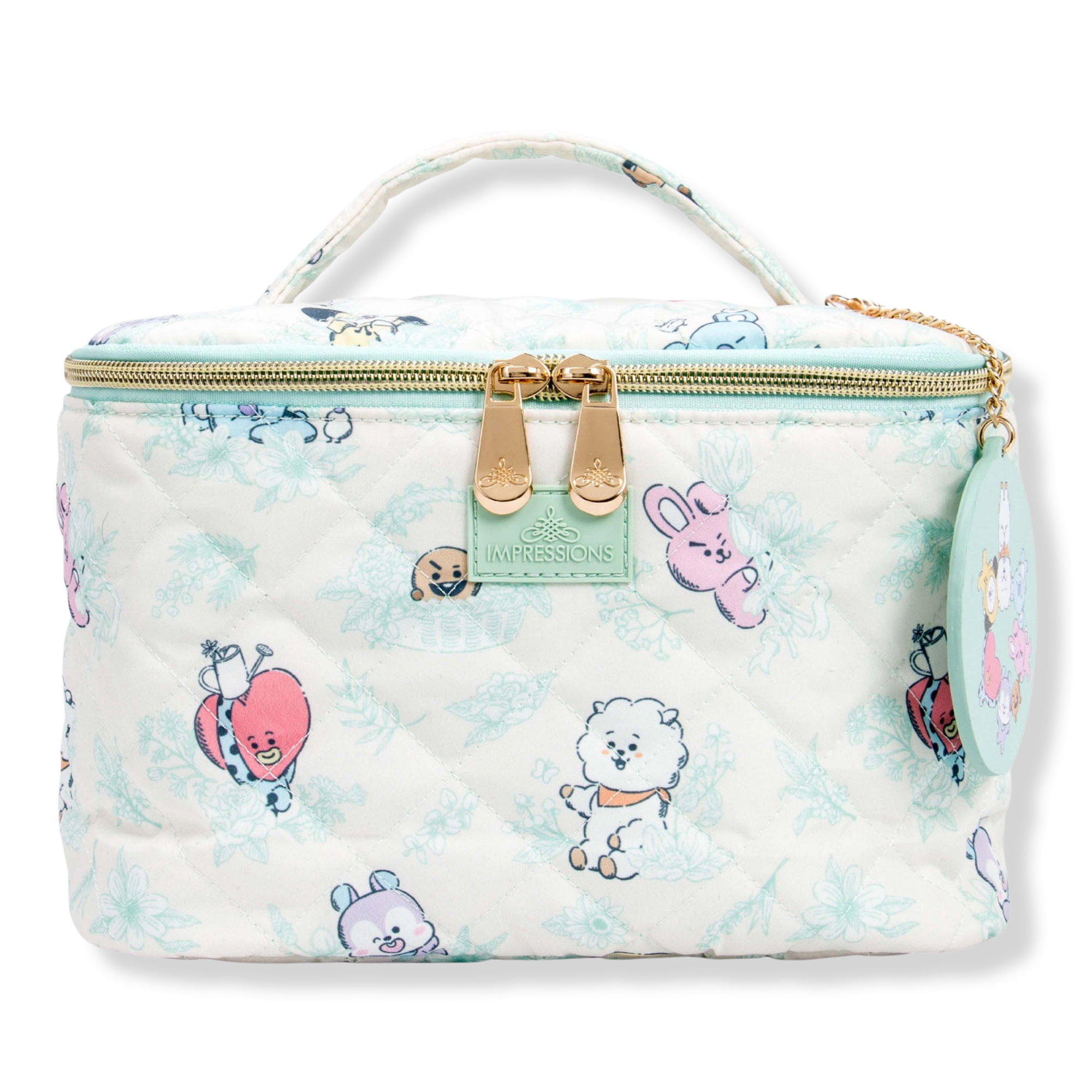 Impressions Home BT21 Quilted Train Case with Mirror Keychain #1