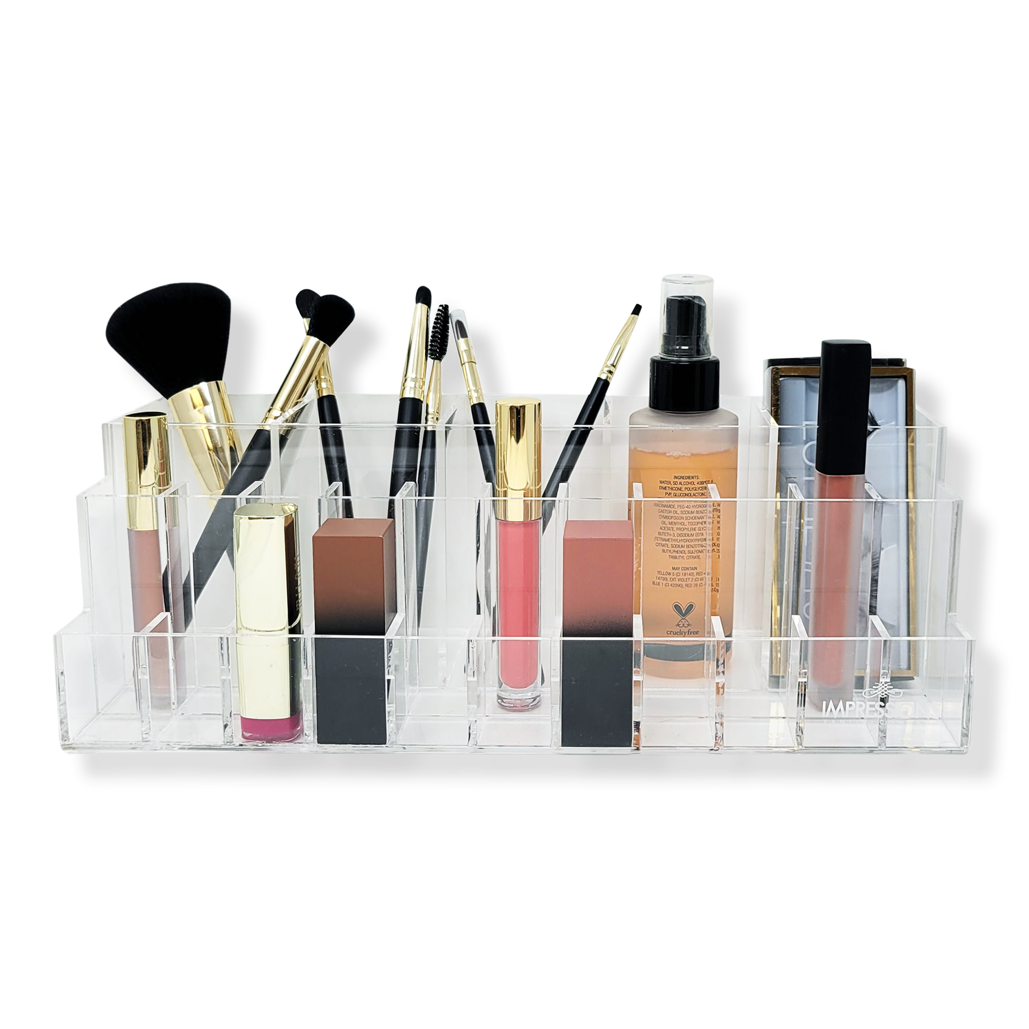 Impressions Home Acrylic Brush and Lipstick Organizer Tray #1