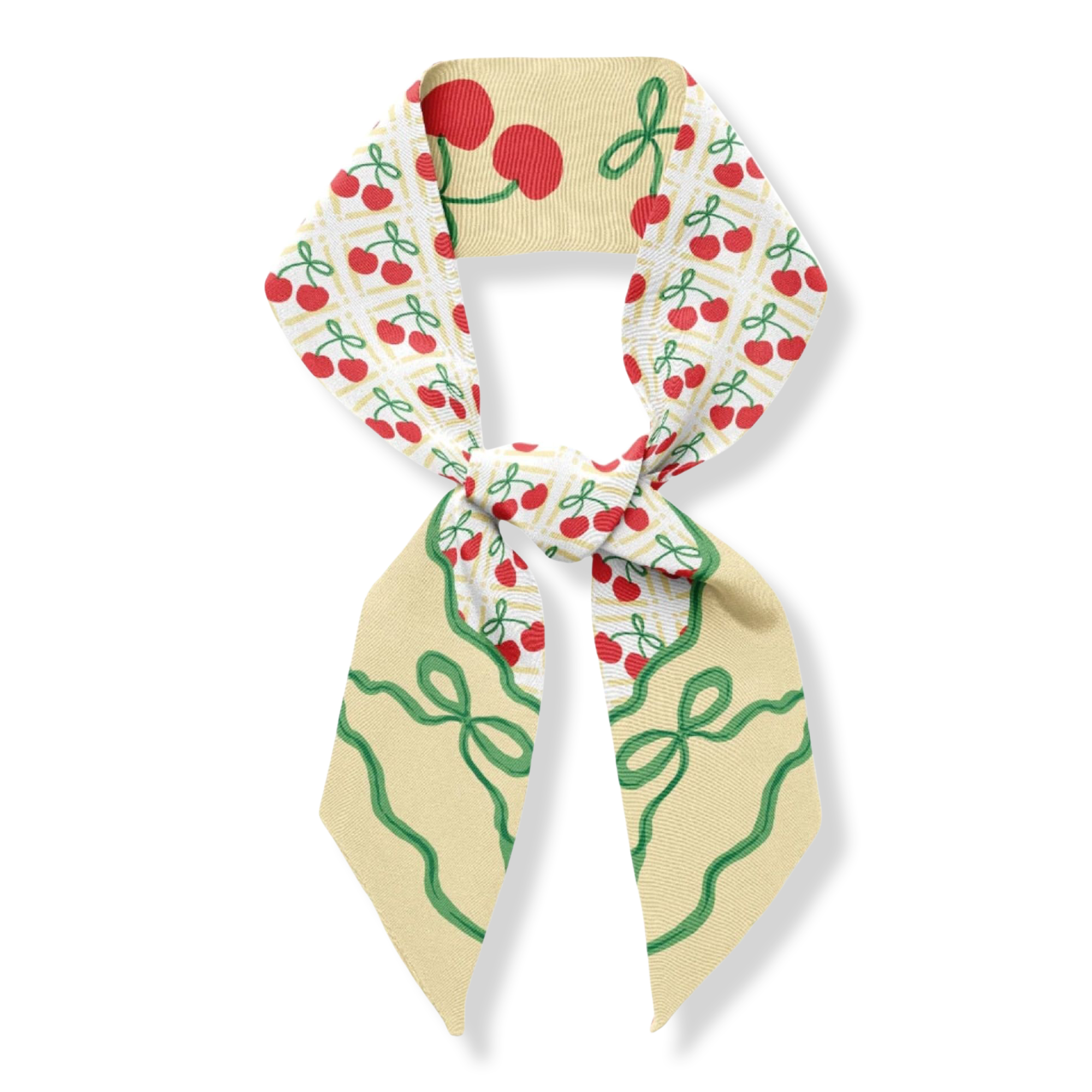 Centinelle Cherry Twilly Ribbon Scarf #1