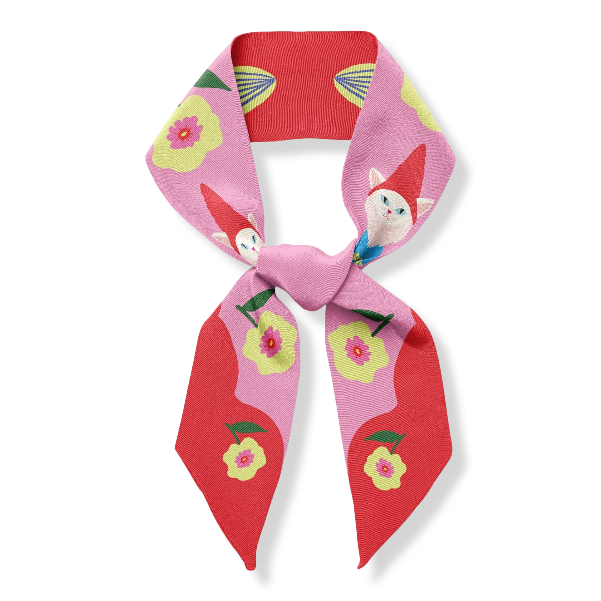 Centinelle Cat Garden Gnome Twilly Ribbon Scarf #1