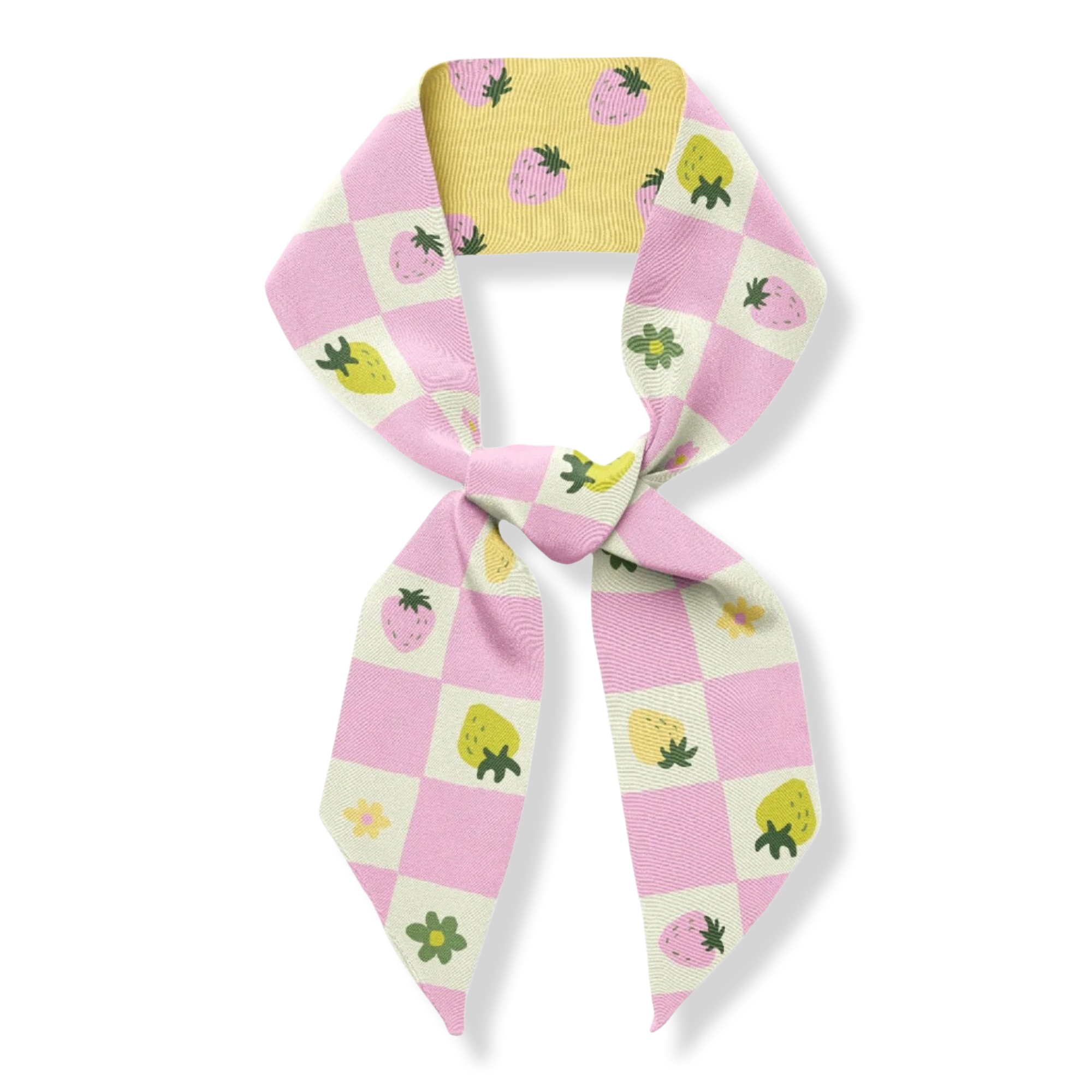 Centinelle - Strawberry Checkers Twilly Ribbon Scarf | Ulta Beauty